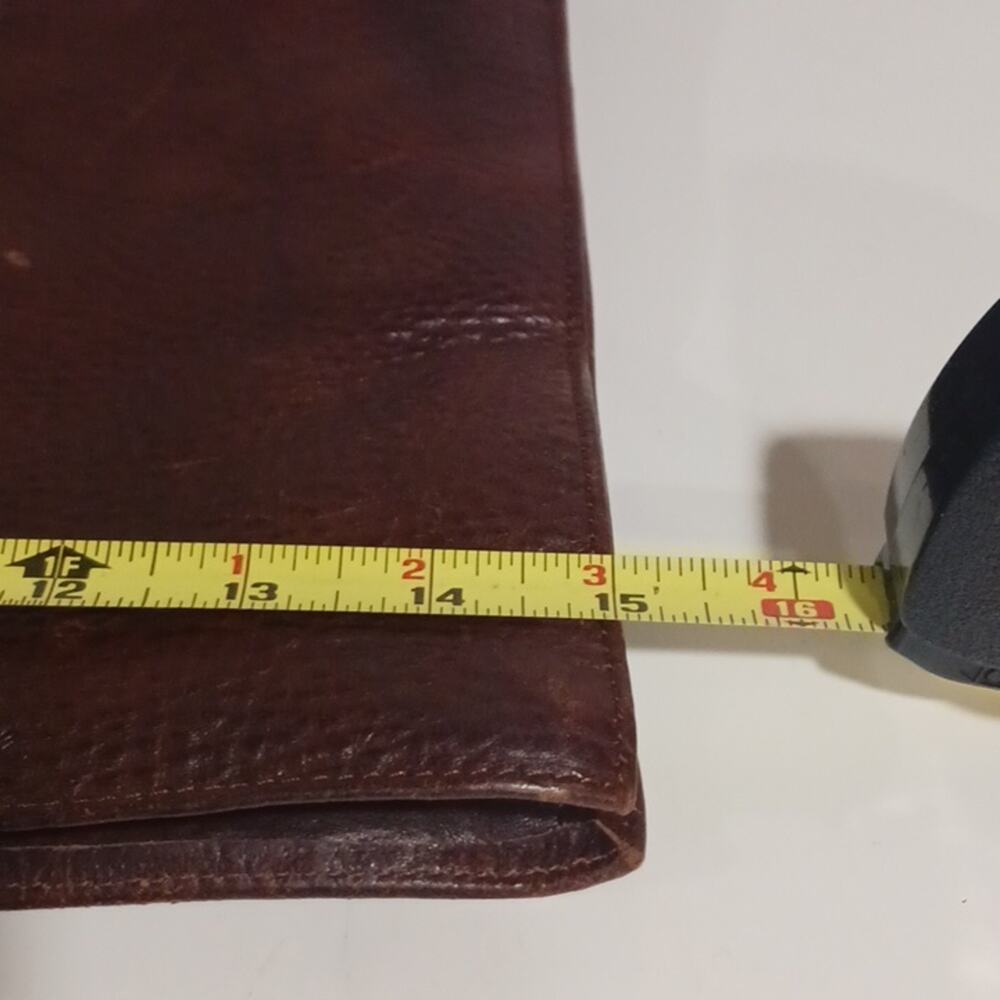 Cambridge Vintage Document Case Thick Brown Pebbled Leather Magnetic Closure - Picture 10 of 12